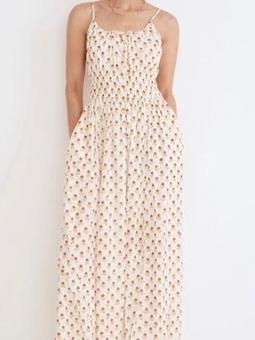 Madewell Cream Maxi Dress with Yellow Floral Print